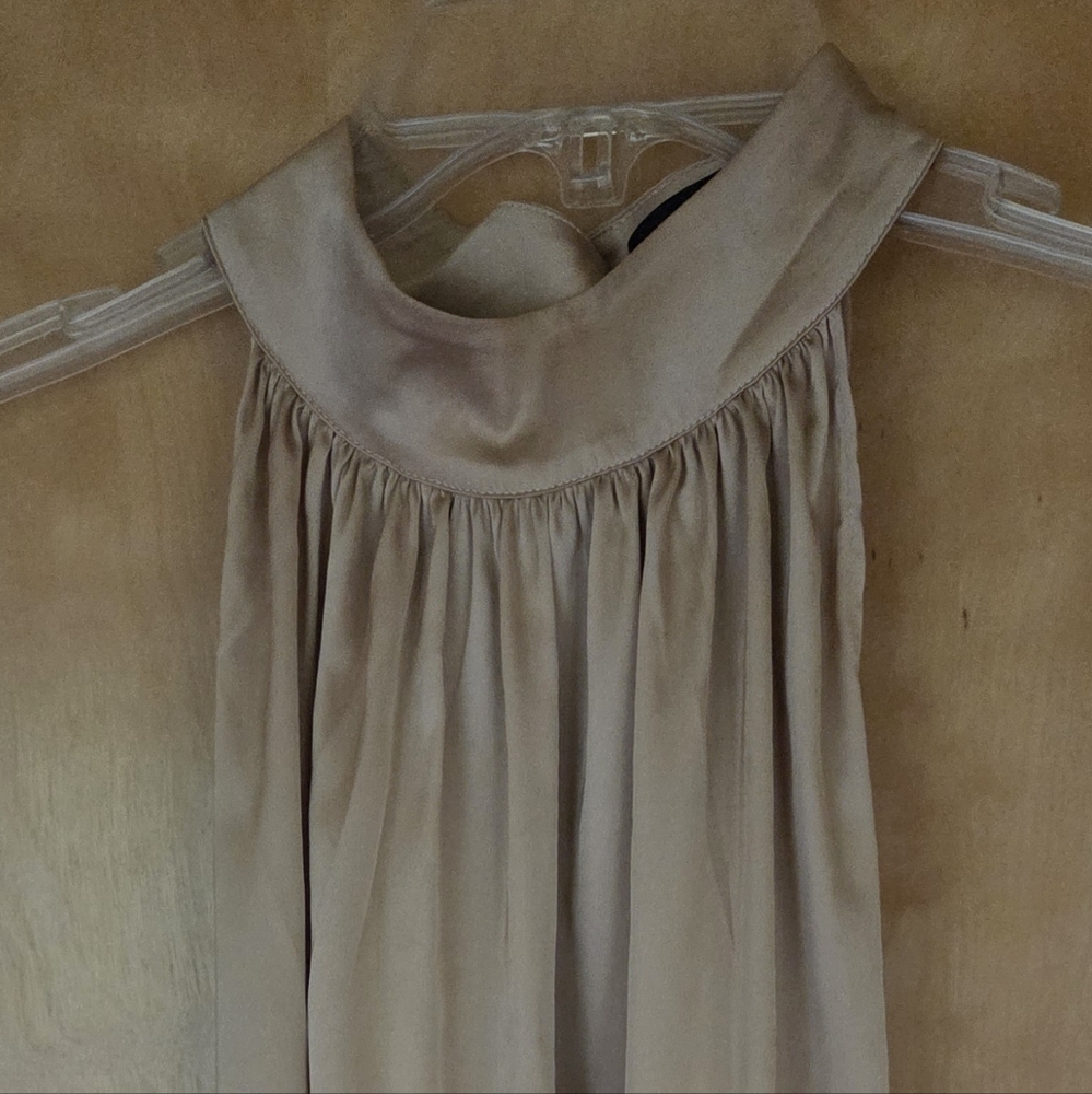 Silky Champagne Halter-style Top